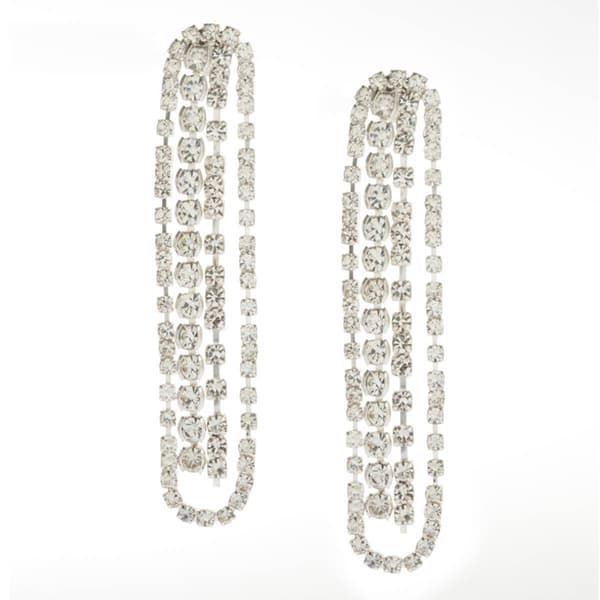 Rosa Rhinestones Oval Framed Chandelier Earrings - image 