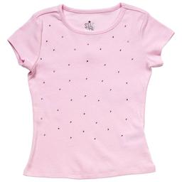 Girls (4-6x) Star Ride® Short Sleeve Rhinestone Tee - Orchid