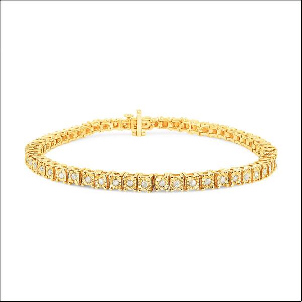 Haus of Brilliance Gold over Sterling Silver Tennis Bracelet - image 
