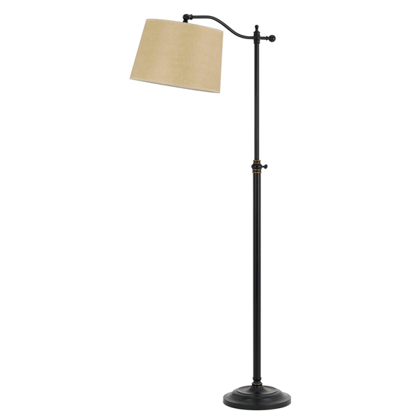 HomeRoots 63 Bronze Metal Adjustable Floor Lamp With Tan Paper