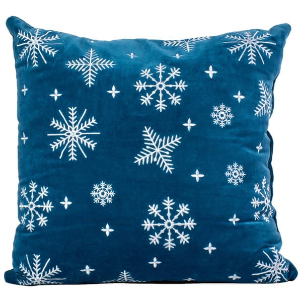 Falling Snowflake Velvet Decorative Pillow - 18x18