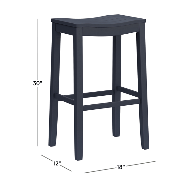 HH2 Home Fiddler Navy Backless Bar Height Stool with Saddle Seat