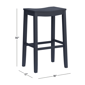 HH2 Home Fiddler Navy Backless Bar Height Stool with Saddle Seat - image 6