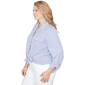 Plus Size Ruby Rd. Set Sail 3/4 Sleeve Knot Front Stripe Blouse - image 4