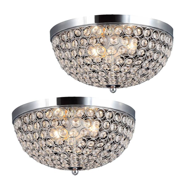 Lalia Home 2pk. Crystal Glam 2 Light Ceiling Flush Mount - image 