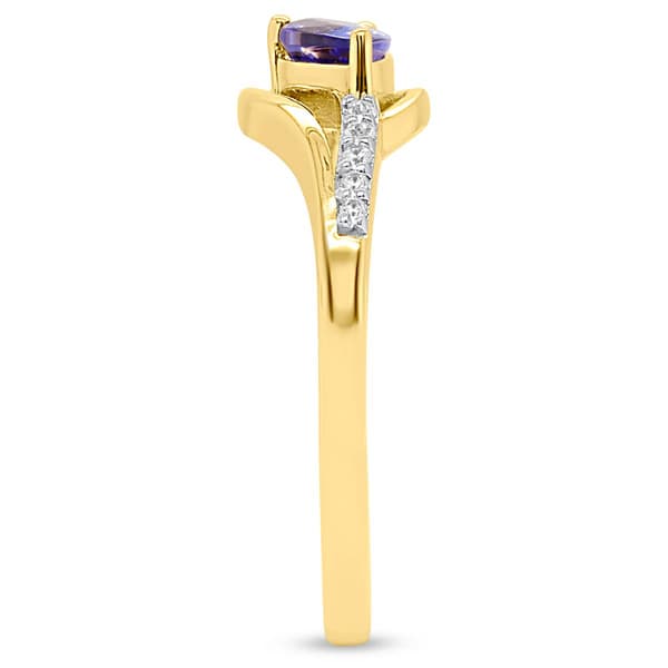 Gemstone Classics™ Pear-Shaped Tanzanite with White Topaz Ring