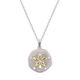 Accents by Gianni Argento Diamond Gold Plated Sand Dollar Pendant