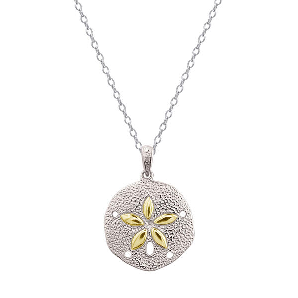 Accents by Gianni Argento Diamond Gold Plated Sand Dollar Pendant - image 
