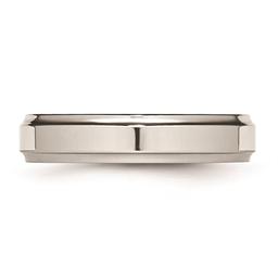 Mens Gentlemen's Classics™ Steel Ridged Edge Wedding Band