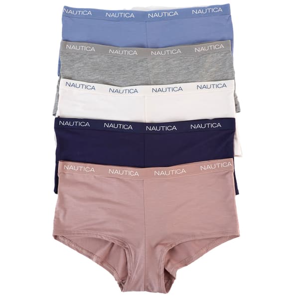 Womens Nautica 5pk. Boyshort Panties NT3522-5PKE - image 
