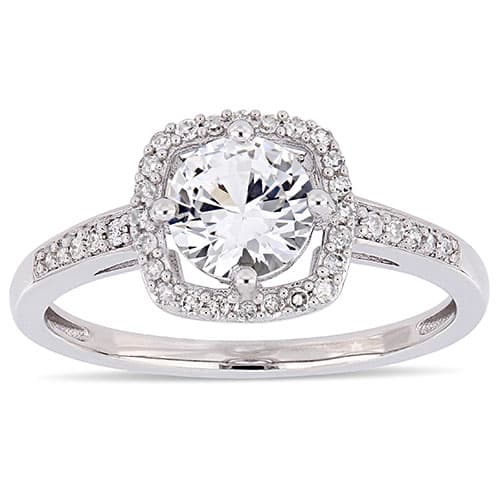 Gemstone Classics™ 10kt. White Gold & White Sapphire Ring