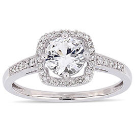Gemstone Classics&#40;tm&#41; 10kt. White Gold & White Sapphire Ring