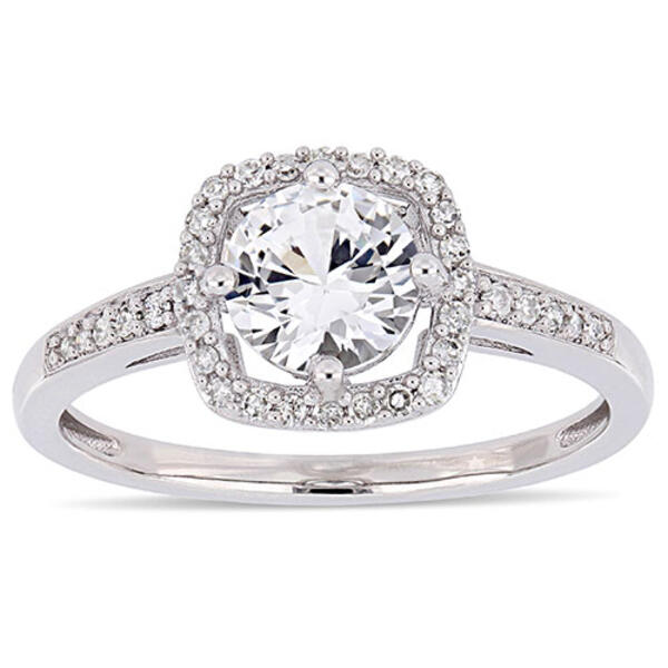 Gemstone Classics&#40;tm&#41; 10kt. White Gold & White Sapphire Ring - image 
