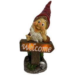 Santa's Workshop 13in. Solar Welcome Gnome