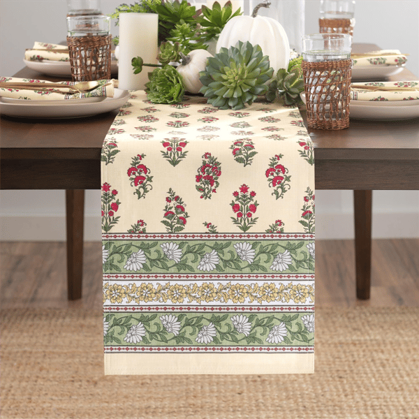 Threadmade Nomad Harvest Block Print Table Runner