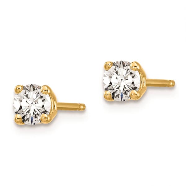 Pure Fire 14kt. Yellow Gold 1/2ctw. 4-Prong Diamond Stud Earrings