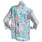 Womens Ali Miles Long Sleeve Colorful Ribbons Zip Neck Blouse - image 2