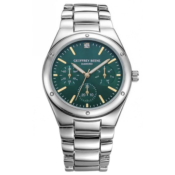 Mens Geoffrey Beene Genuine Diamond Green Dial Watch - GBA0053SL
