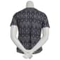 Womens Emily Daniels Short Sleeve Strappy Neck Ikat Tee - image 3