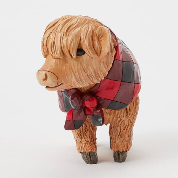 Jim Shore Highland Glen Highland Calf Christmas Figurine