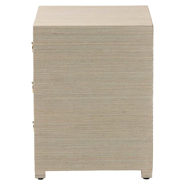 bali & pari Quinn Bohemian Woven Natural Grasscloth Nightstand