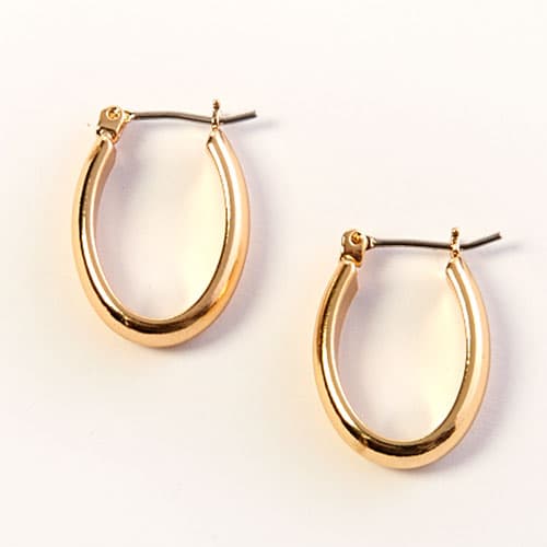 Napier Gold Tone Wide Band Hoop Earrings - image 
