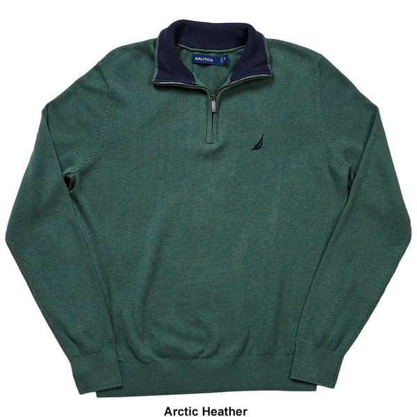 Mens Nautica Solid 1/4 Zip Navtech Sweater