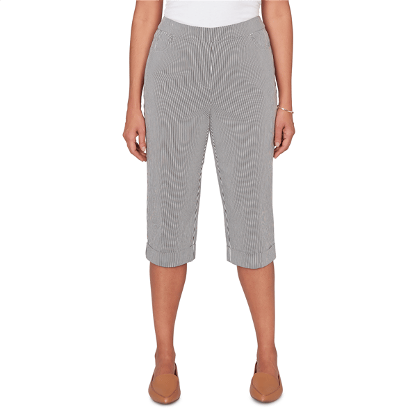 Womens Alfred Dunner Classics_S6 Stretch Stripe Clamdigger Capri - image 