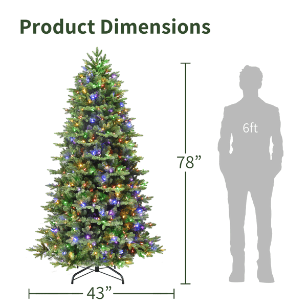 Puleo International 6.5ft. Pre-Lit Slim Noble Fir Christmas Tree