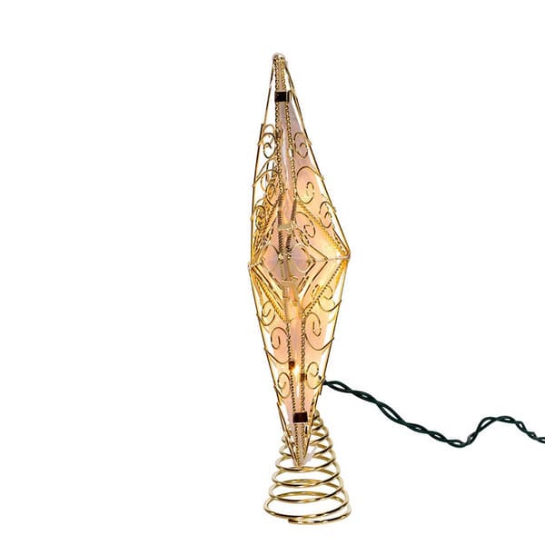 Kurt Adler UL 10-Light 8.5in. Gold Reflector Star Treetop