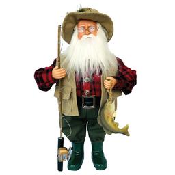 Santa's Workshop 15in. Bass Fishing Claus