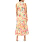 Womens MSK Sleeveless Tropical Leaf Tie Neck Tiered Midi Dress - image 2
