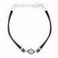 Black Cubic Zirconia Evil Eye Cord Bracelet - image 1
