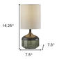 HomeRoots 16in. Dark Green Wood and Smoked Glass Table Lamp - image 5
