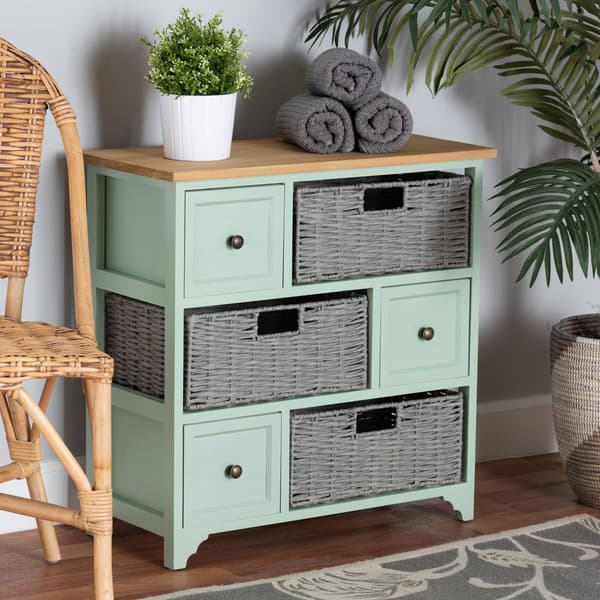 Baxton Studio Valtina Two-Tone Wood 3-Drawer Storage Unit
