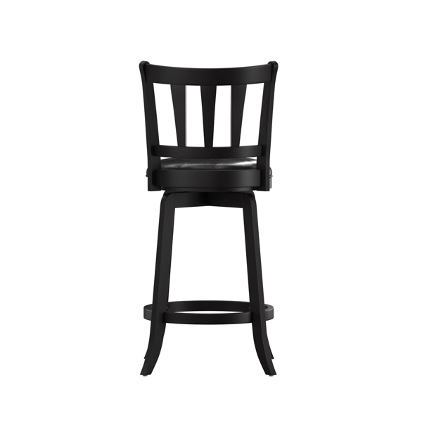 HH2 Home Presque Isle Black Wood Counter Height Swivel Stool