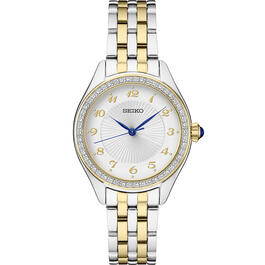 Womens Seiko Crystal 29mm Two-Tone Bracelet Watch - SUR392