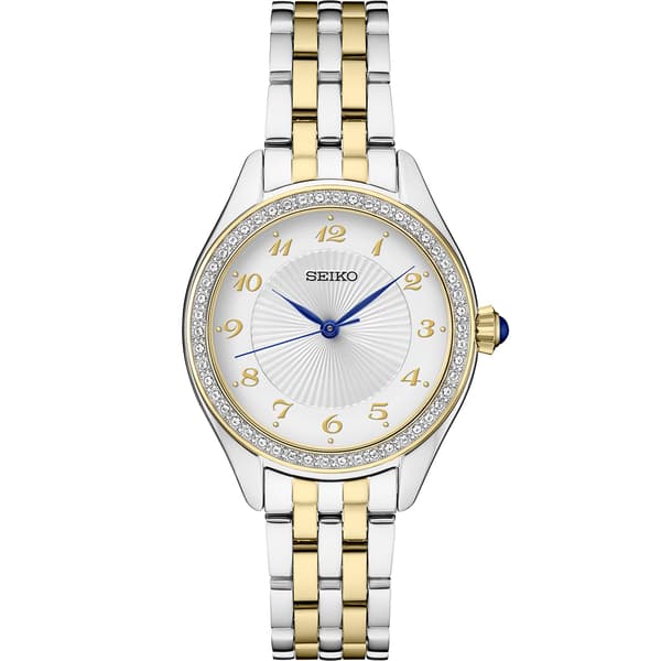 Womens Seiko Crystal 29mm Two-Tone Bracelet Watch - SUR392 - image 