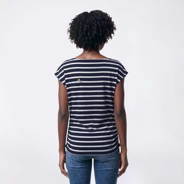 Petite Preswick & Moore Stripe Side Ruching Tee