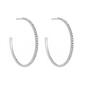 Roman Silver-Tone Crystal Large Hoop Post Earrings - image 1