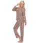 Womens White Mark Leopard Long Sleeve Pajama Set - image 3