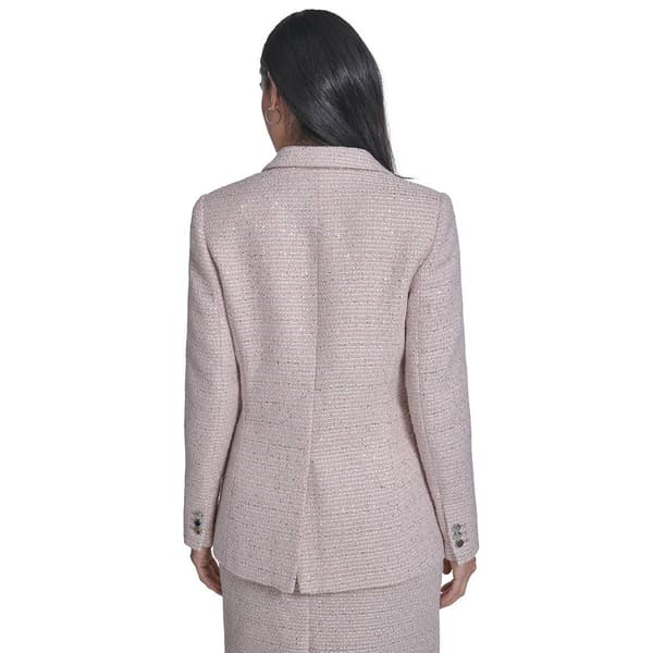 Womens Calvin Klein Long Sleeve One Button Sparkle Blazer