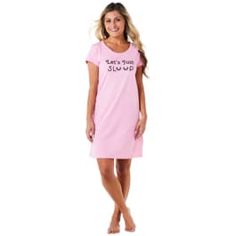 Womens Goodnight Kiss Let's Just Sleep Short Sleeve Nightshirt