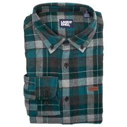 Mens LANDS END(R) Campside Flannel Shirt - Mediterranean
