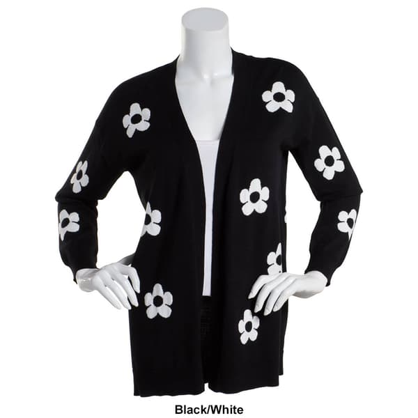 Womens Hannah & Gracie Long Sleeve Flower Cardigan