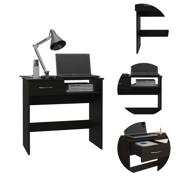 FM FURNITURE Plano Black Wengue 2pc. Home Office Set