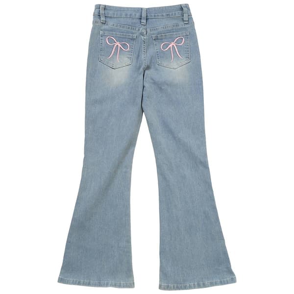 Girls (7-14) YMI Flare Bow Embroidered Pocket Jeans