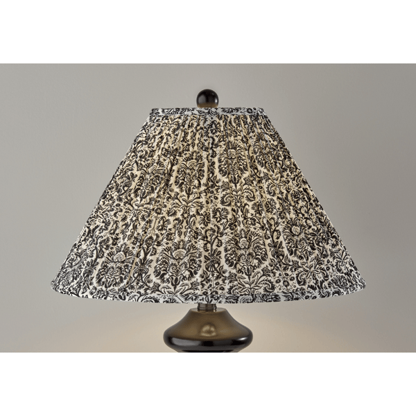 Adesso Dahlia Large Table Lamp with Navy/White Fabric Shade