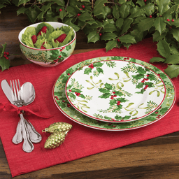 222 Fifth Christmas Foliage 12pc. Porcelain Dinnerware Set
