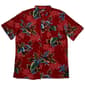 Mens Campia Short Sleeve Tropical Leaf Button Down Shirt - Red - image 2